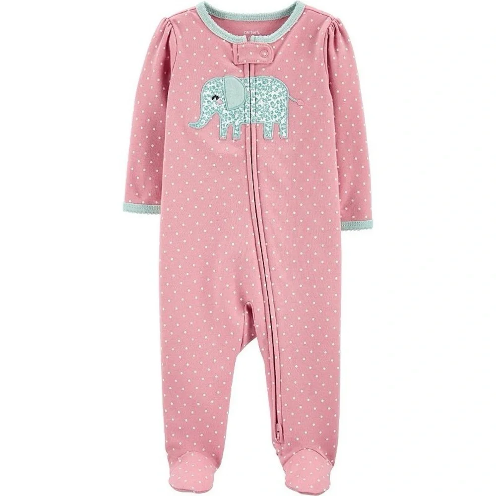 Baby Girl Carter's Elephant 2-Way Zip Sleep & Play Size 9 months